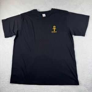 Carla Craft T-Shirt Mens 5XL Black Egyptian Cotton Ankh Symbol Embroidered Tee